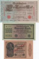 Lot De 3 Billets De Reichsbanknote : 1000 Mark (Avr 1910 - Sept 1922 - Déc 1922) - 1000 Mark