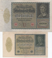 Lot De 2 Billets De Reichsbanknote : 10000 Mark (Jan 1922 - Jan 1922) - 10000 Mark