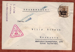 Deutsche Post In Polen, Drucksache, Germania, Nach Warschau, Stadtpost, Zensur 1917 (1091) - Occupation 1914-18