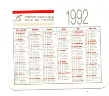 Calendrier Crédit Agricole D'Ile De France 1992 - Grand Format : 1991-00
