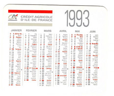 Calendrier Crédit Agricole D'Ile De France 1993 - 1 - Grand Format : 1991-00