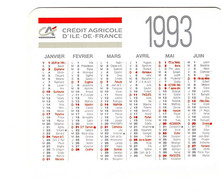 Calendrier Crédit Agricole D'Ile De France 1993 - 2 - Grand Format : 1991-00