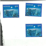 Norway Norge 3 Stamps New Year 1999/2000   - Millenium Stamps Cancelled First Day  Mi 1335  - On Paper - Sonstige & Ohne Zuordnung