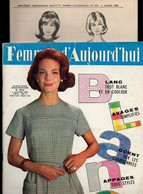 Femmes D'aujourd'hui N°974  Avec Supplément Patron La Nappe Aux épis - BD Bob Morane 1964 - Mode