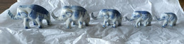 Lot 5 Figurines Animaux éléphants Porte Bonheur En Céramique - Altri & Non Classificati