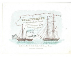 1 Visit Card R.Silberrad Shipbroker & Agent Costum House Quay & LowerThames Street London  14,5 X 10,5 Cm - Porcelaine