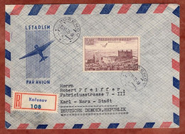 Luftpost, Einschreiben Reco, Pressburg, Korenov Nach Karl-Marx-Stadt 1955 (1099) - Covers & Documents