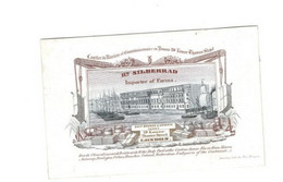 1 Visit Card R.Siberrad Importer Of Farma Ship Broker & General Agent Lower Theems Street London Lith. Daveluy  9,5x6 Cm - Porcelaine