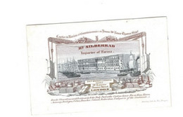 1 Visit Card R.Siberrad Importer Of Farma Ship Broker & General Agent Lower Theems Street London Lith. Daveluy  9,5x6 Cm - Porzellan