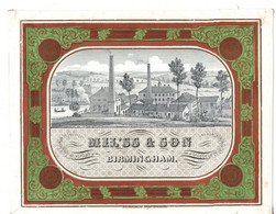 1 Visit Card Mill's & Son Birmingham Silversmiths Silver Boxes Snuff Boxes  Lith. Heger Bruxelles  25 X 20 Cm - Porzellan