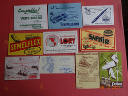 LOT 10 BUVARDS BLOTTING PAPER L KNEIPP CAFE DE PARIS TOTAL LA PATERNELLE ASSURANCE VIE BIC MILLIAT RECETTES TIP BISCUITS - Collections, Lots & Séries