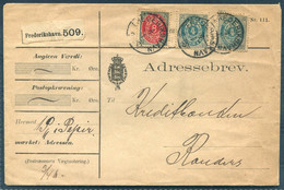 1896 Denmark Adressebrev Frederikshavn - Randers - Cartas & Documentos