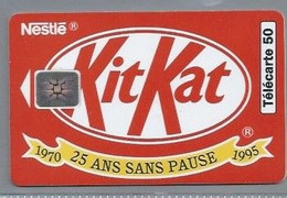 FR.- France Telecom. Télécarte. KITKAT. NESTLE. 1970 - 25 ANS SANS PAUSE - 1995.   50 Unités. - Food