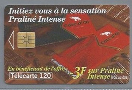 FR.- France Telecom. Télécarte. COTE D'OR. Initiez Vous à La Sensation Praliné Intense. 120 Unités. - Food