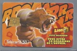 FR.- France Telecom. Télécarte. LION. PETIET DEJEUMER. VOUS OFFRE 50 OCCASIONS DE L'OUVRIR. 50 Unités. - Food