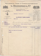 Lettre Illustrée  3/6/1922 BENDSDORP Fabrique Cacao Et Chocolat AMSTERDAM Pays Bas - Niederlande