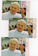 Costa Rica 3 Postal Cards Pope John Paul II Scott #C904/6 - Costa Rica