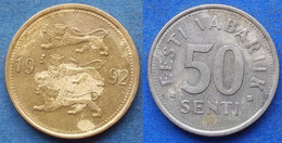 ESTONIA - 50 Senti 1992 KM# 24 Kroon Coinage (1991- 2010) - Edelweiss Coins - Estland