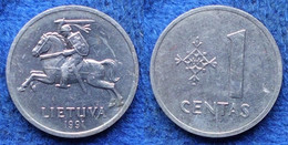 LITHUANIA - 1 Centas 1991 KM# 85 Republic (1991-2014) - Edelweiss Coins - Lituania