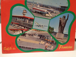 Cartolina Saluti Da Fiumicino Prov Roma Vedutine Aerei Pan America 1976 - Transportmiddelen