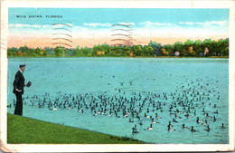 Florida West Palm Beach Feeding The Wild Ducks 1938 - West Palm Beach