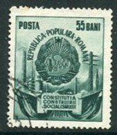 ROMANIA 1952 Socialist Constitution Used.  Michel 1415 - Usado