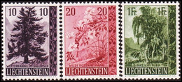1957. LIECHTENSTEIN 10 + 20 Rp. + 1 Fr. Complete Set. Never Hinged.  (Michel 357-359) - JF410880 - Unused Stamps