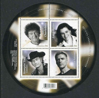 FEUILLET** De 2009 Du CANADA De 4 Timbres Gommés "ARTISTES CANADIENS DE LA CHANSON" - Blocs-feuillets