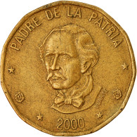 Monnaie, Dominican Republic, Peso, 2000, TTB, Laiton, KM:80.2 - Dominicaanse Republiek