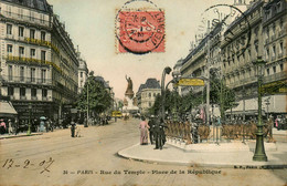 Paris 3ème * 1907 * Entrée Métro Métropolitain * Rue Du Temple Et Place De La République - Paris (03)