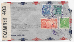 PANAM WW2 - 1941 - FAM18 Venezuela Clipper Airmail Cover To England Manchester Censure EXAMINER 403 - Aerei