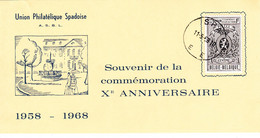 B01-234 Bel PTT Carte Maxima 1447 FDC Malines Centenaire 11-05-1968 Spa 1.5€ - 1961-1970