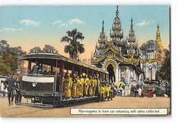 CPA Birmanie - Hpoongyees In Tram Car Returning With Alms Collected - Myanmar (Burma)