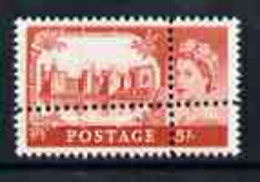 Great Britain 1967 Castles (no Wmk) 5s With Perforations Doubled (stamp Is Quartered) See Details Below - Cinderelas