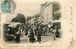 Caudebec En Caux * 1903 * Le Quai Un Jour De Marché - Caudebec-en-Caux