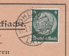 Deutsches Reich Karte Mit Tagesstempel Ohlau 1938 Land RB Breslau Schlesien - Cartas