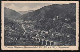 D-78132 Hornberg - Schwarzwald - Eisenbahnbrücke - Gesamtansicht ( 40er Jahre Gel. ) - Hornberg
