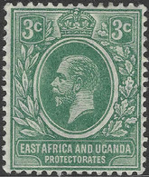 East Africa & Uganda Protectorates. 1912-21 KGV. 3c MH. Mult Crown CA W/M. SG 45 - Protectorats D'Afrique Orientale Et D'Ouganda