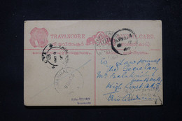 INDE - Entier Postal Du Travancore En 1896 De Kurzhithurai  - L 81042 - Travancore