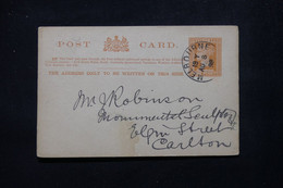 AUSTRALIE / VICTORIA - Entier Postal De Melbourne En 1898 Pour Carlson - L 81044 - Cartas & Documentos