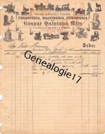 96 2813 ESPAGNE SPAIN BARCELONA MARGARITA 1886 Almacenes Y Talleres GASPAR QUINTANA HIJO Ferreteria Maquinaria - Spanien