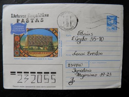 Cover Postal Stationery Ussr Lithuania Cancel Lietuvos Respublikos Pastas Ignalina 1990 Uzbekistan Tashkent Museum - Litouwen