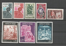 Année 1967 Complète  Andorre Français En Neuf * N 179 / 186 - Années Complètes