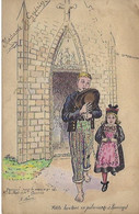 Menu 21 Mai 1924 Metz Mariage Illustré Par A Cherée  Dessin Original Petits Bretons En Pèlerinage à Rumengol - Menükarten