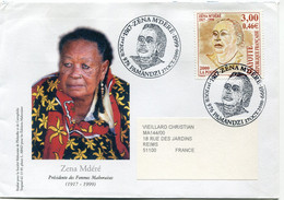 MAYOTTE LETTRE DEPART 1917-ZENA M'DERE-1999 1er JOUR 27 OCT 2000 PAMANDZI POUR LA FRANCE - Lettres & Documents