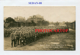 SEDAN-Appel D'un Bataillon-CARTE PHOTO Allemande-Guerre 14-18-1 WK-France-08-Militaria- - Sedan