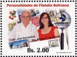 Bolivia 2017 FDC CEFIBOL 2292. Personalidades De La Filatelia Boliviana. Sello Sobre Sello. - Bolivië