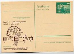 DDR P79-34-82 C204-a Postkarte PRIVATER ZUDRUCK Sputnik1 / Saljut 6  Dresden 1982 - Private Postcards - Mint