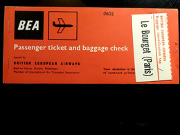 CARTE D'EMBARQUEMENT : BEA _ BRITISH EUROPEAN AIRWAYS _ 1966 - Cartes D'embarquement