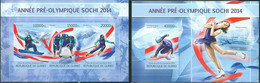 Guinea 2013, Pre Winter Olympic Games, 3val In BF+BF IMPERFORATED - Winter 2014: Sochi